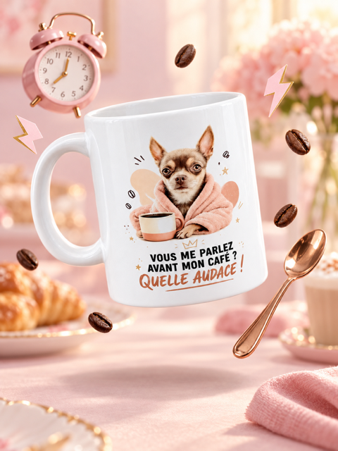 MUG HUMOURISTIQUE CHIHUAHUA QUELLE AUDACE
