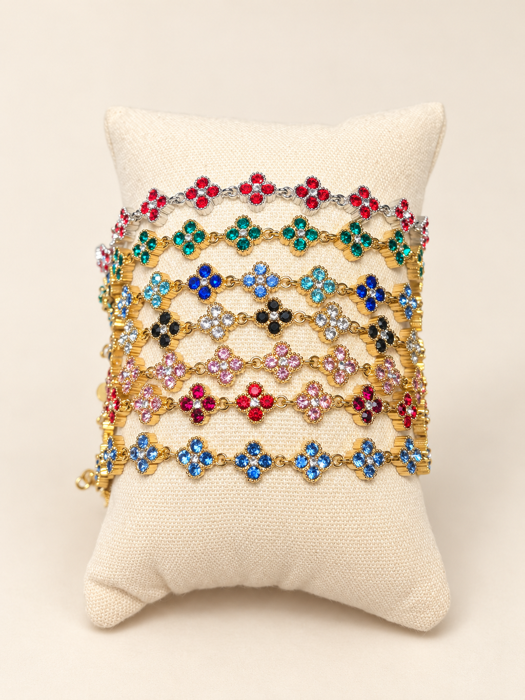 Bracelet fleurs strass