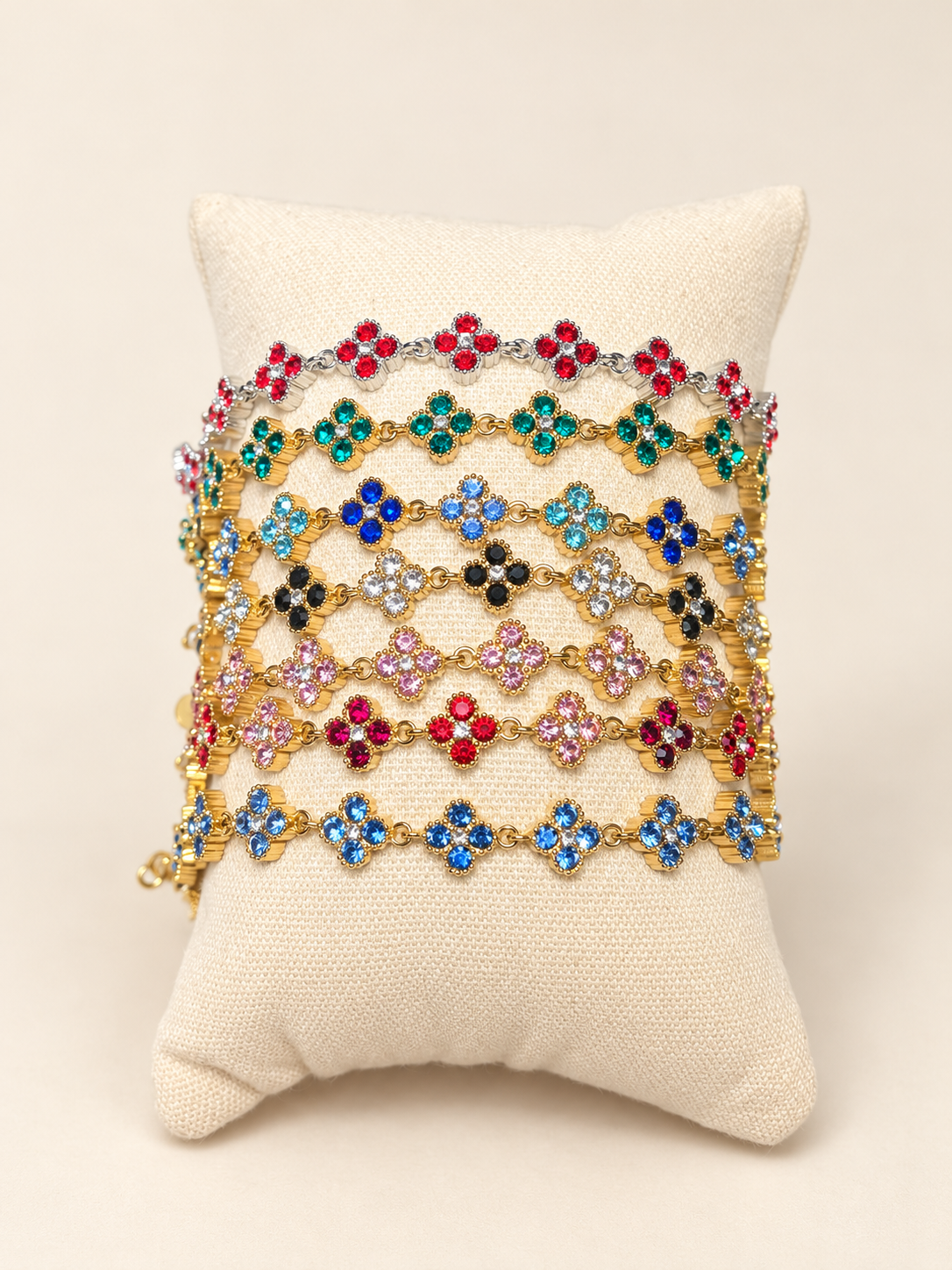 Bracelet fleurs strass