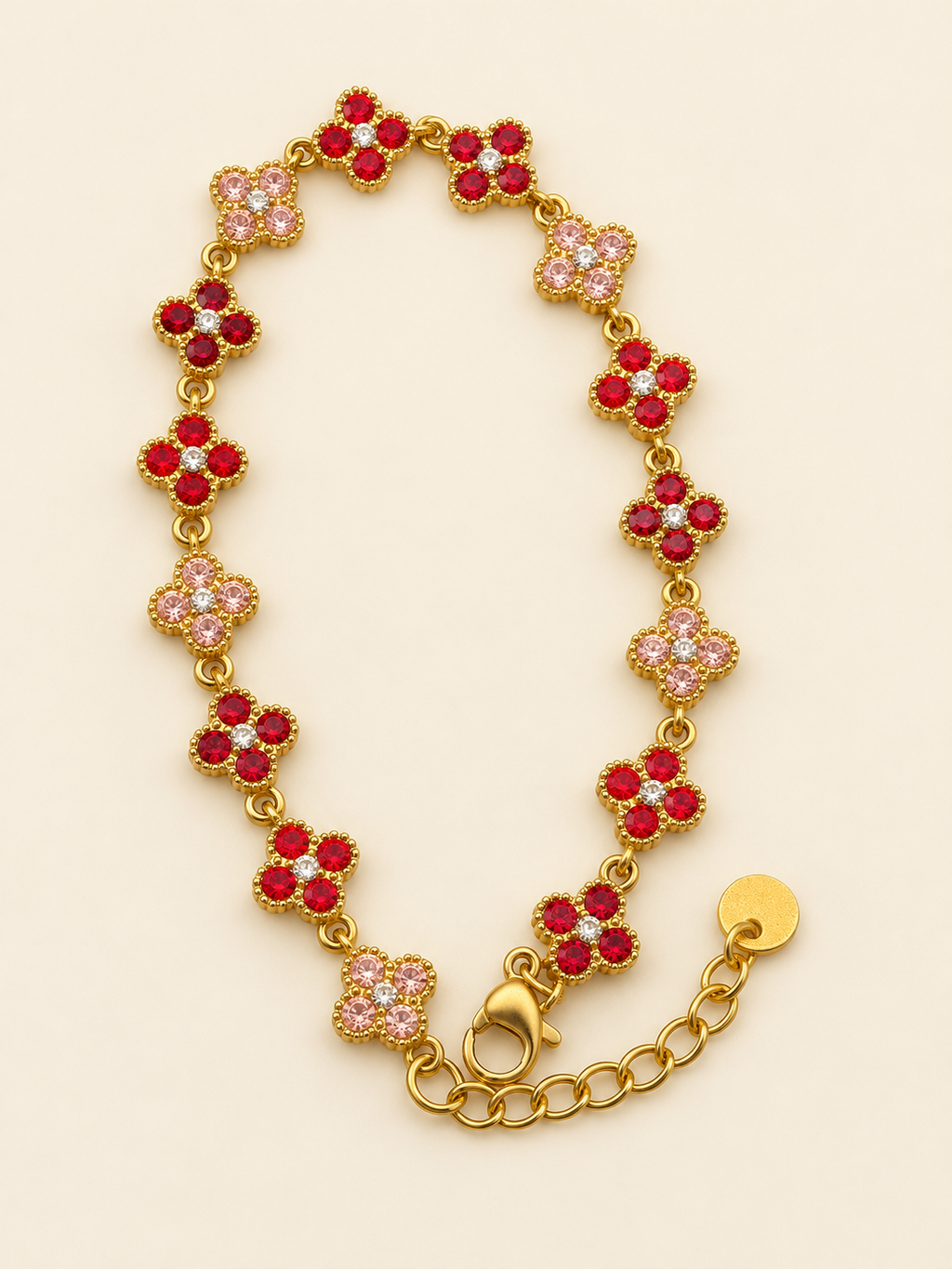 Bracelet fleurs strass