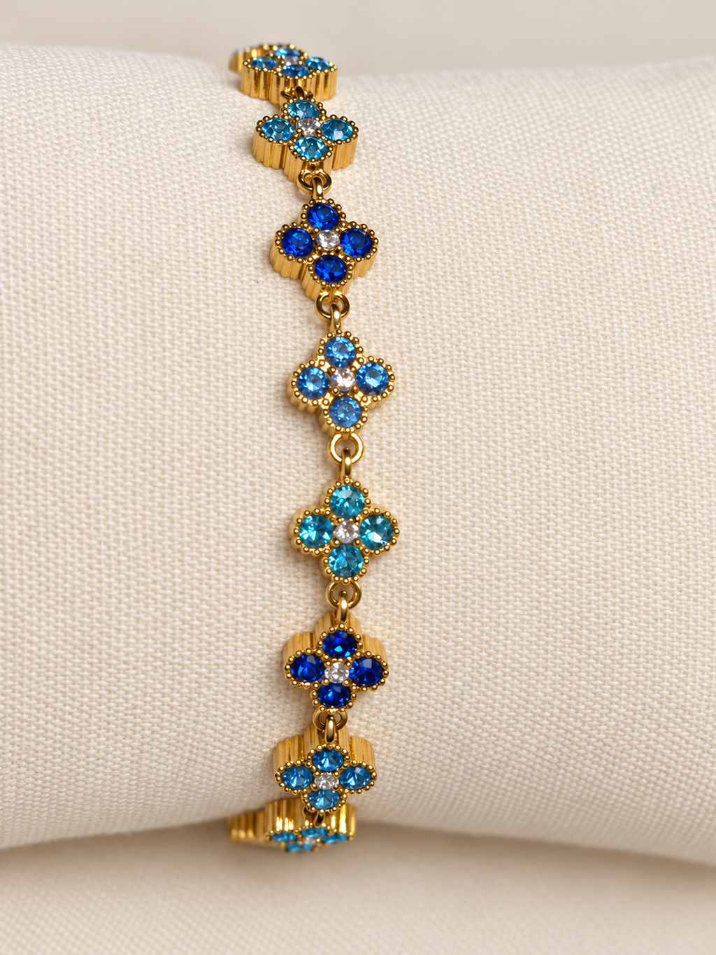 Bracelet fleurs strass