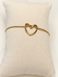 Bracelet doré cœur entrelacé